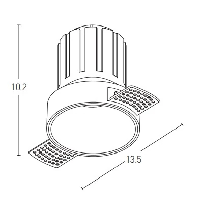 Trimless Recessed LED Spotlight 9W 3000K, Sandy White