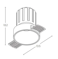 Trimless Recessed LED Spotlight 9W 3000K, Sandy White - Image 3