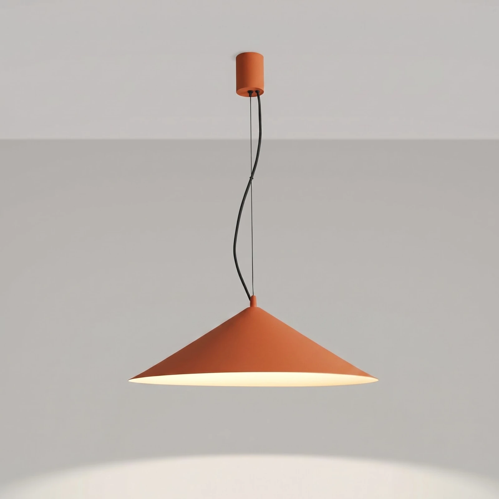 Pendant lamp 50 cm – cone, red ochre, LED
