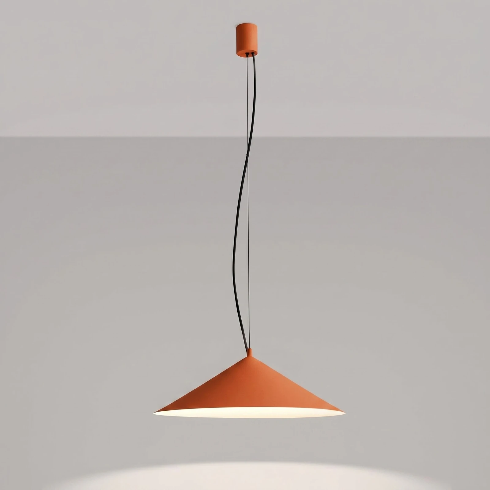 Pendant lamp 50 cm – cone, red ochre, LED