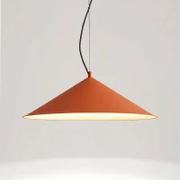 Pendant lamp 50 cm – cone, red ochre, LED - Image 1