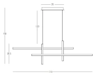Geometrinis aukso matinis LED pakabinamas šviestuvas - Nuotrauka 4