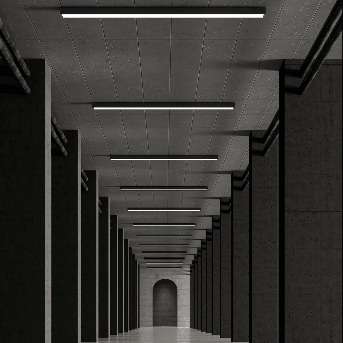 Linear LED Ceiling Profile, 3000K, Sandy White, 254cm, DALI