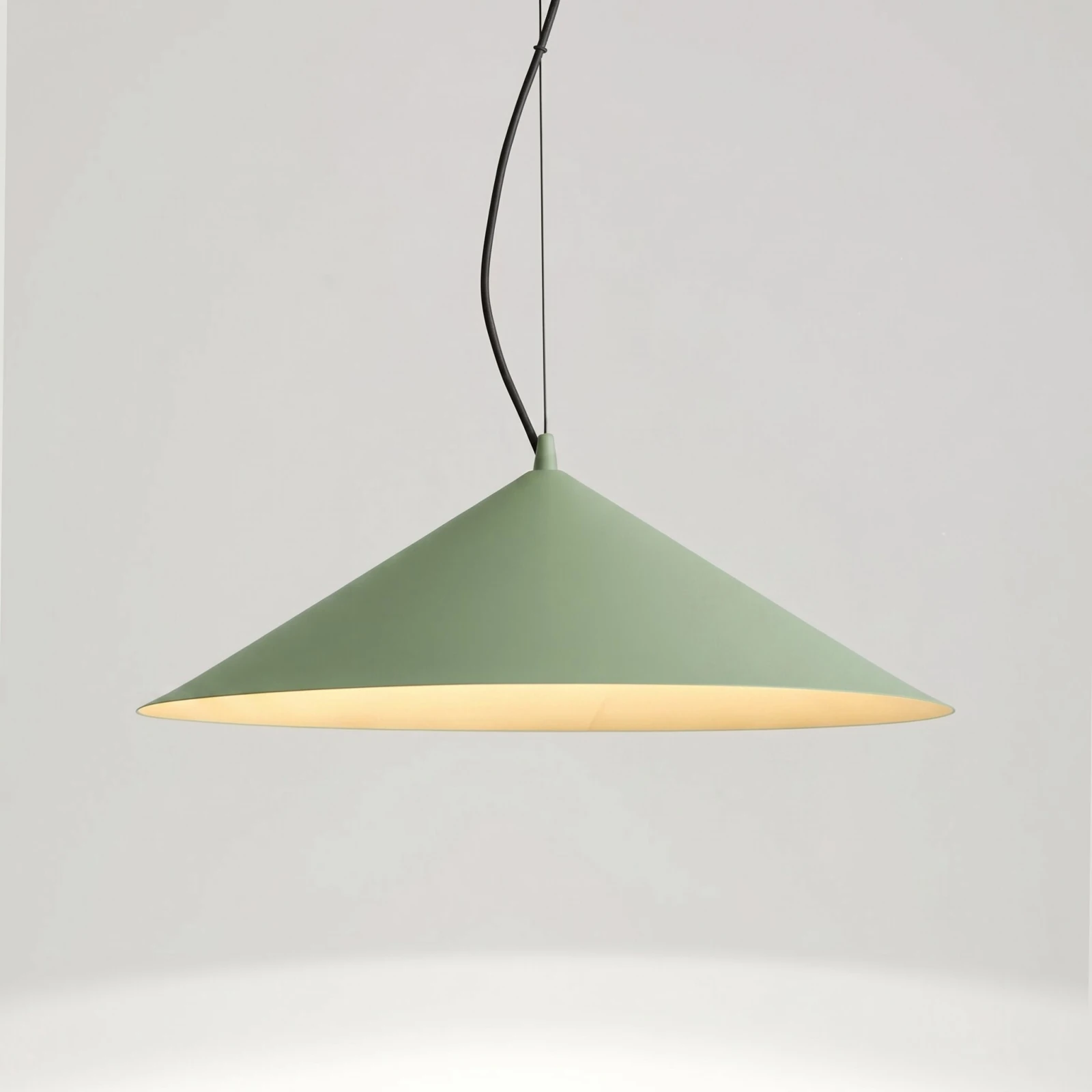 Pendant lamp 50 cm – conical, sage, LED 4000K