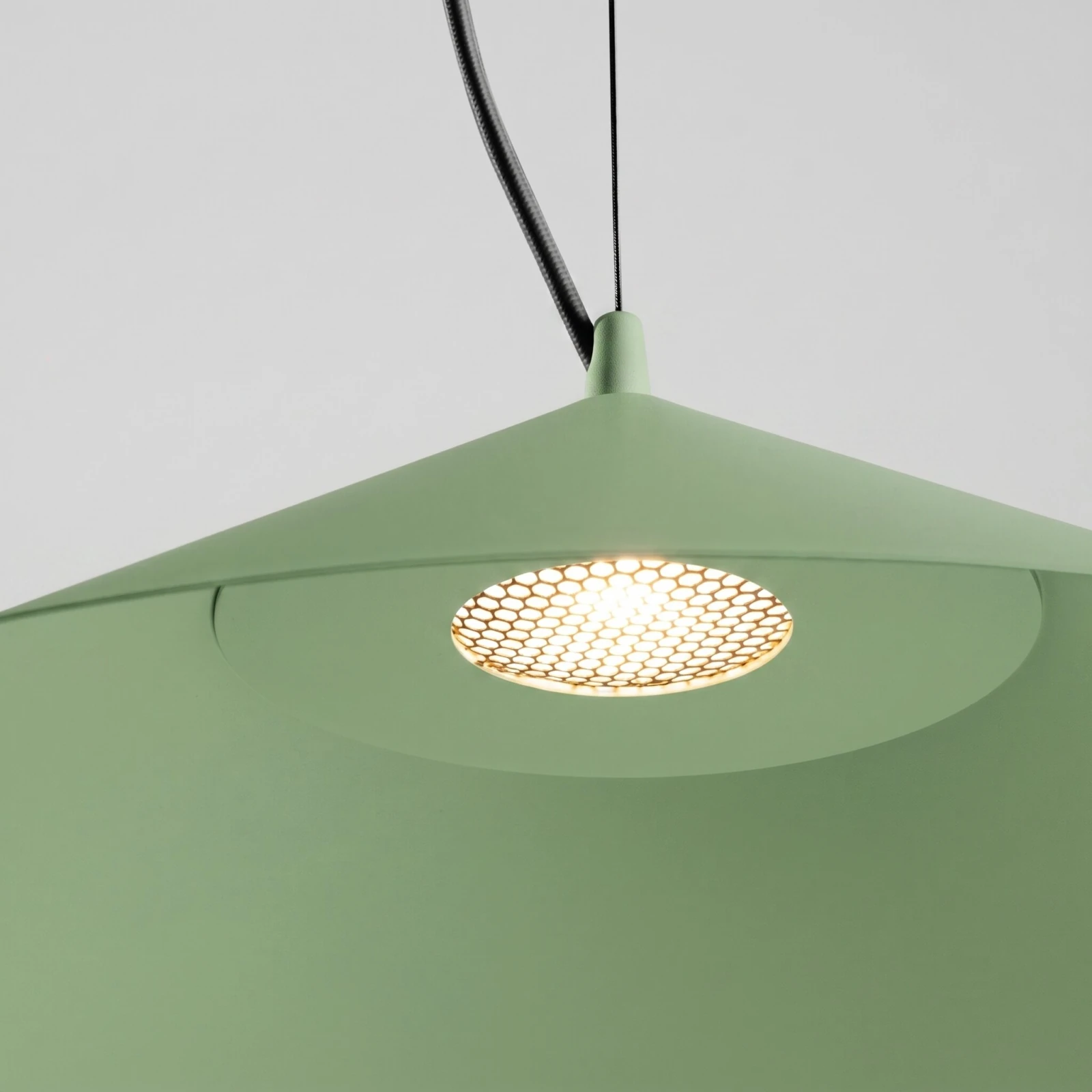 Pendant lamp 50 cm – conical, sage, LED 4000K