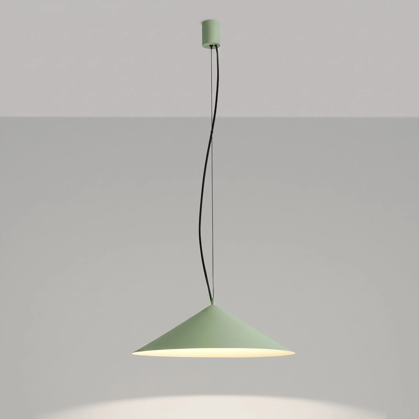 Pendant lamp 50 cm – conical, sage, LED 4000K