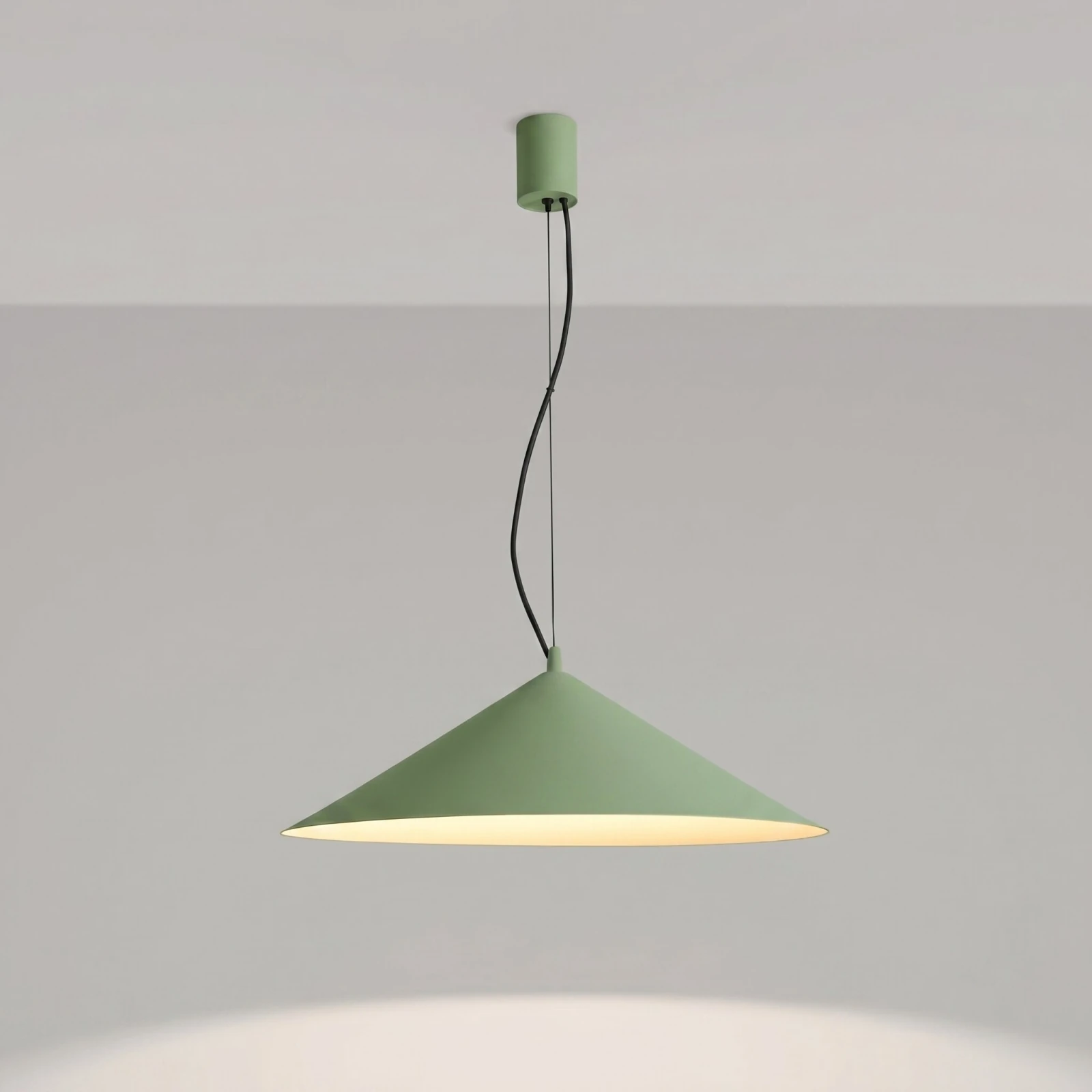 Pendant lamp 50 cm – conical, sage, LED 4000K