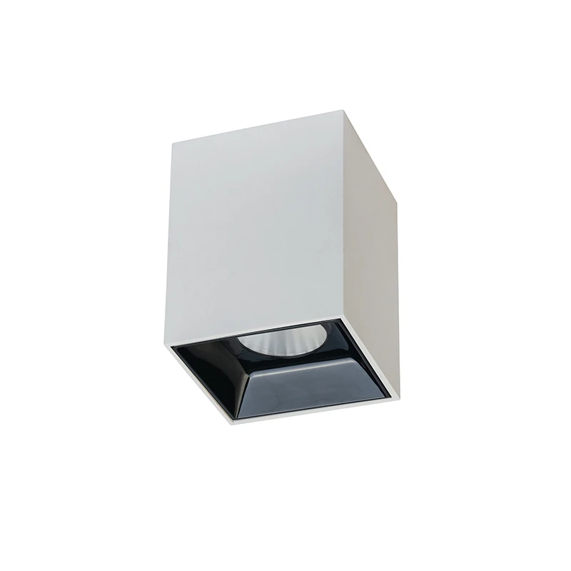 Kvadratinis paviršinis LED lubinis šviestuvas 10W 3000K, Baltas/Juodas