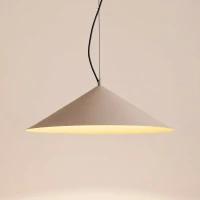 Pendant lamp 50 cm – cone shape, taupe, warm LED - Image 5