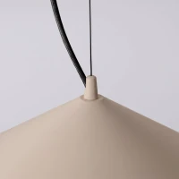 Pendant lamp 50 cm – cone shape, taupe, warm LED - Image 7