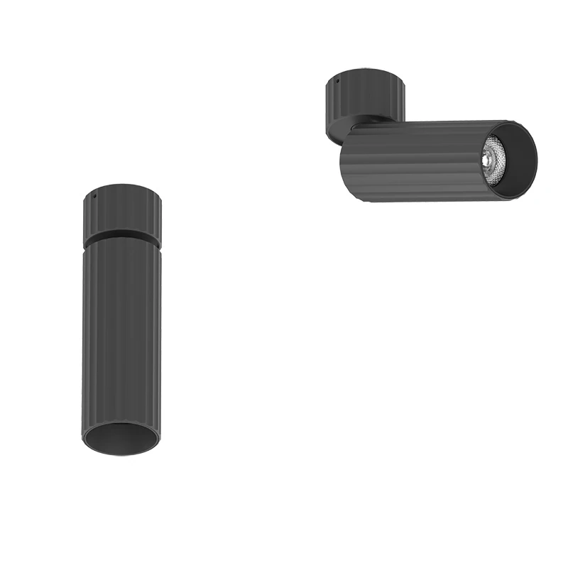 Matt Black Cylindrical Surface LED Spot, 7W 3000K
