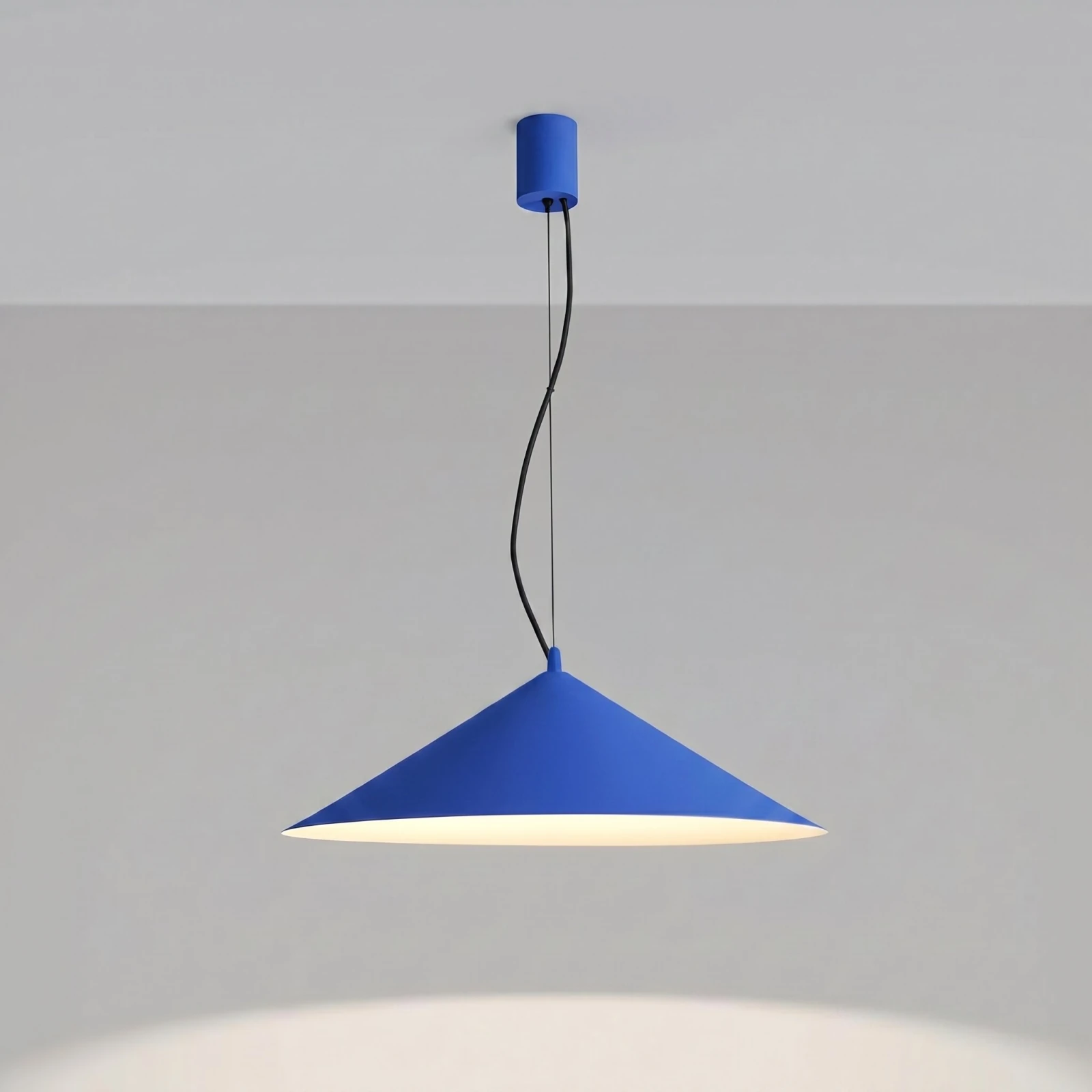 Pendant lamp 50 cm – conical, ultramarine, TRIAC control