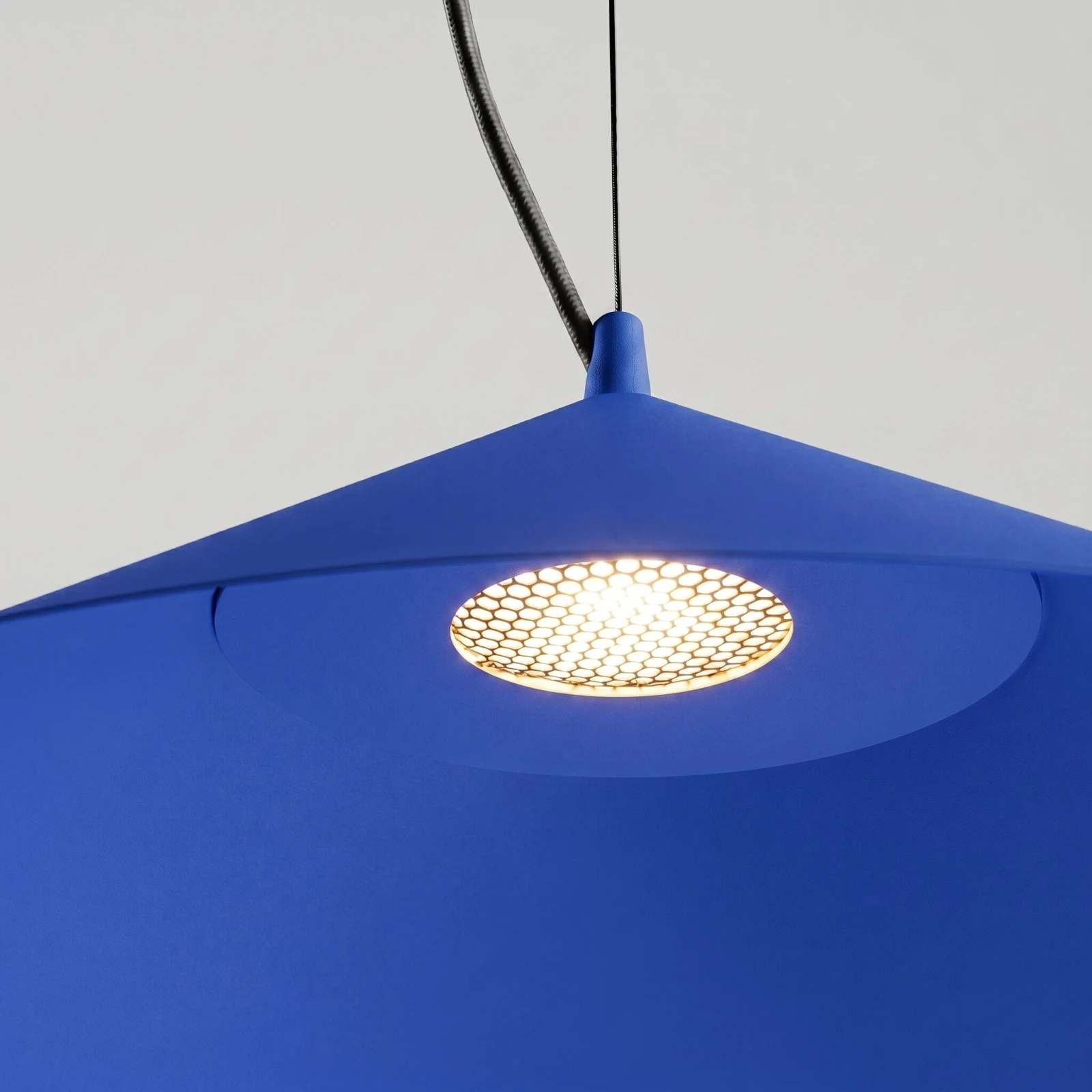 Pendant lamp 50 cm – conical, ultramarine, TRIAC control