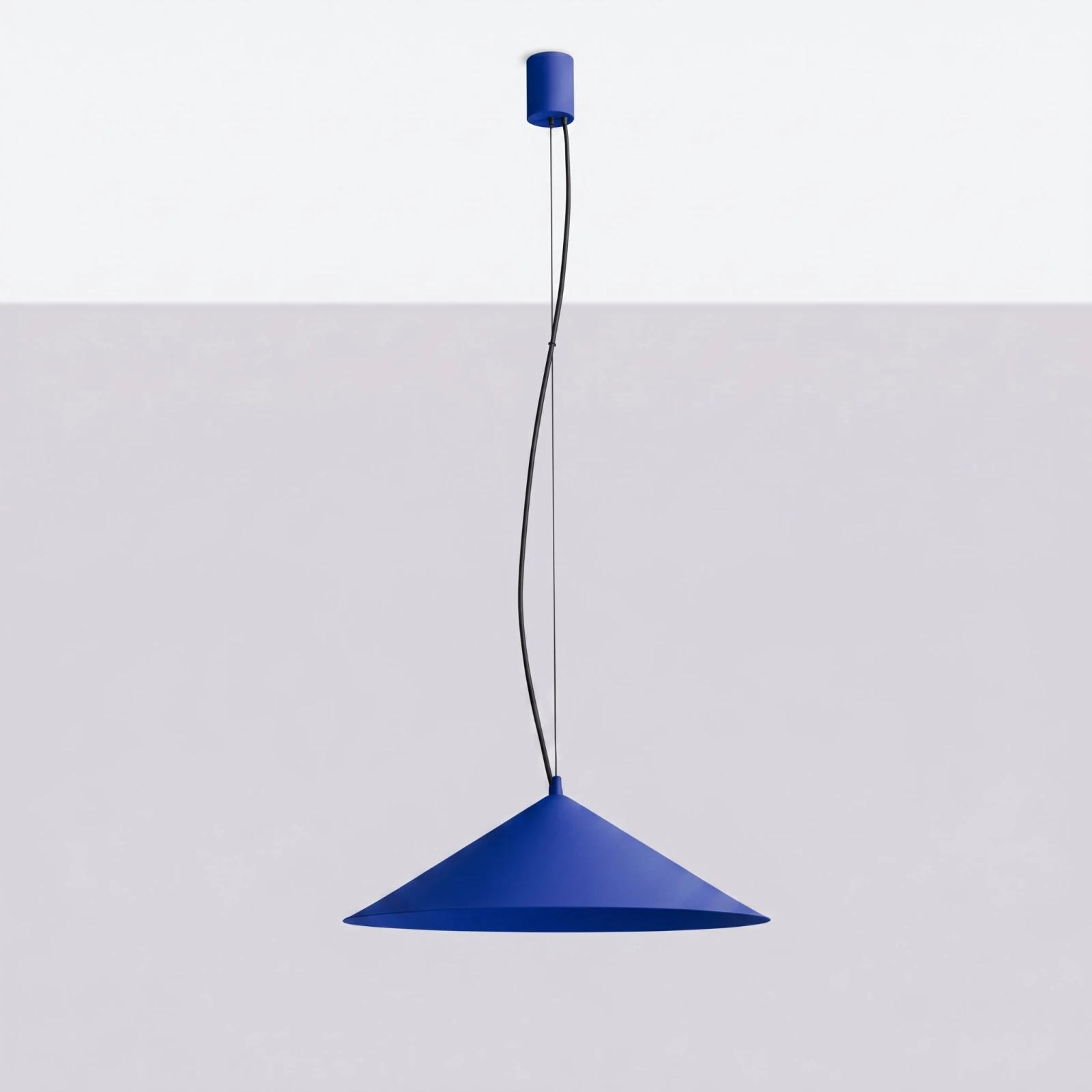 Pakabinamas šviestuvas 50 cm – kūgio formos, ultramarinas, LED 4000K