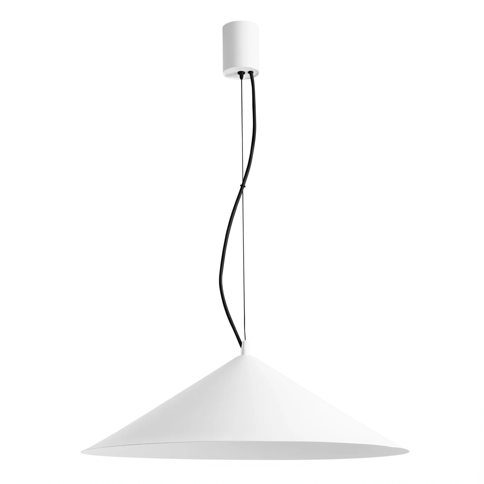 Pakabinamas šviestuvas 50 cm – kūginis, baltas, TRIAC pritemdomas