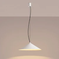 Pakabinamas šviestuvas 50 cm – kūginis, baltas, TRIAC pritemdomas - Nuotrauka 1