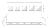 Recessed Linear Grille LED Spot 11W 3000K 30° White-Black - Image 3