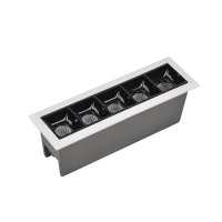 Recessed Linear Grille LED Spot 11W 3000K 30° White-Black - Image 1