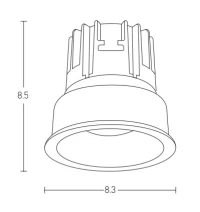Įleidžiamas LED Šviestuvas 13W 3000K 28° Matinė Juoda - Nuotrauka 3
