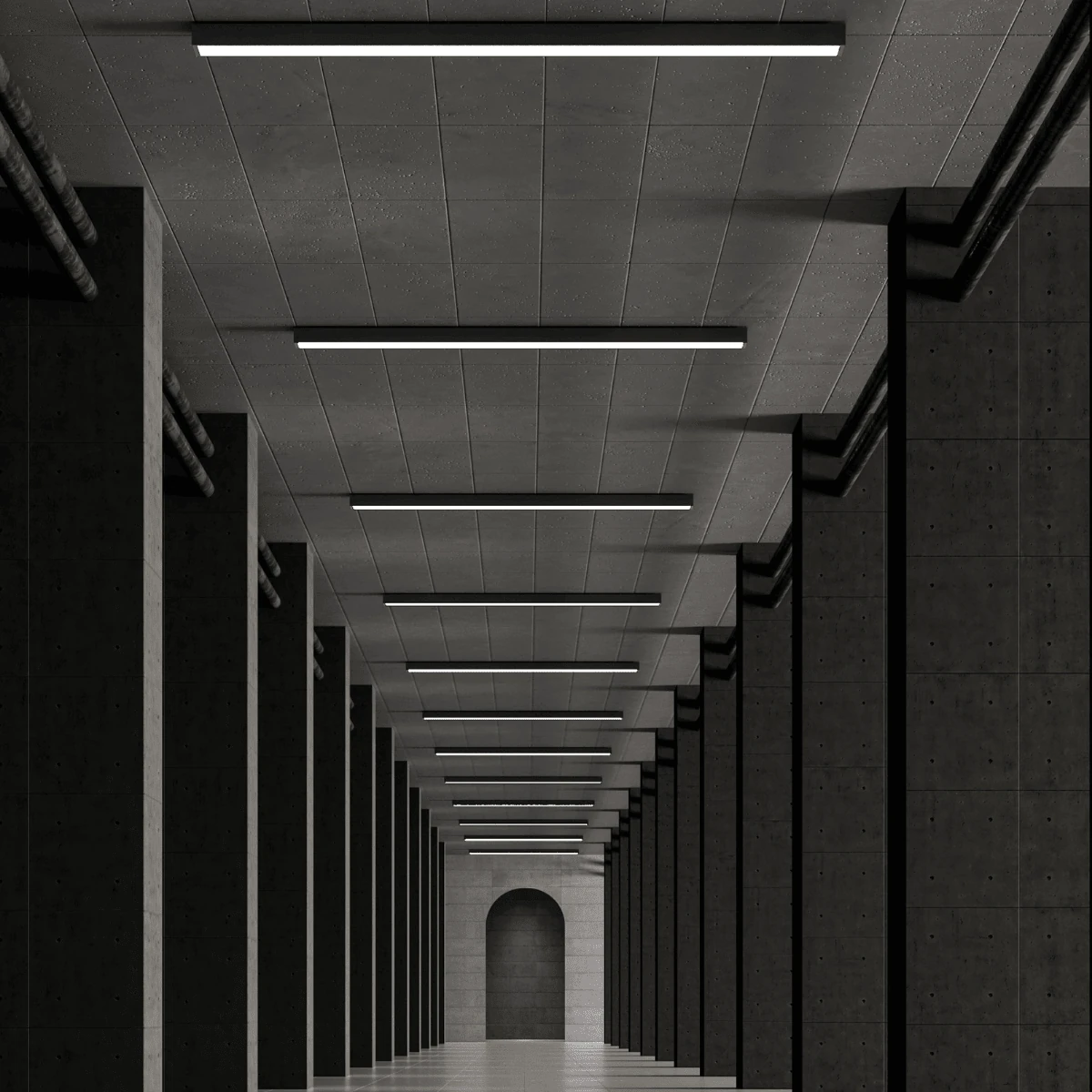 Ceiling Linear LED Profile 282cm DALI Dimmable