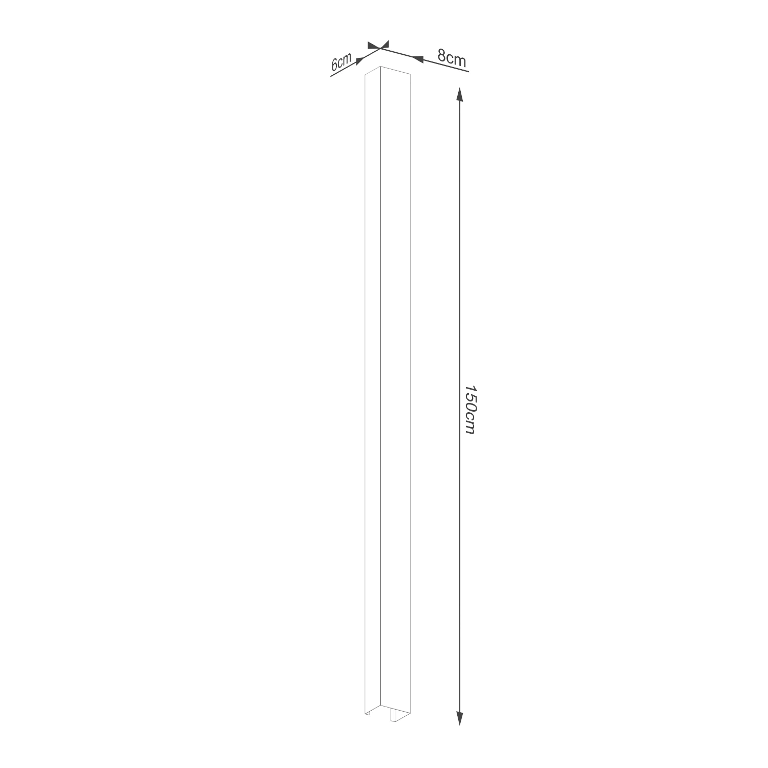 Sieninis šviestuvas 150 cm – linijinis baltas, GU10