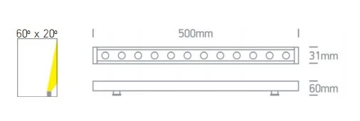 A-W LED Wall Washer, 12W, 3000K, IP66