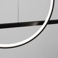 Pendant LED lamp 120 cm – line with ring, black, CRI98 - Image 5