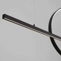 Pendant LED lamp 120 cm – line with ring, black, CRI98 - Image 6
