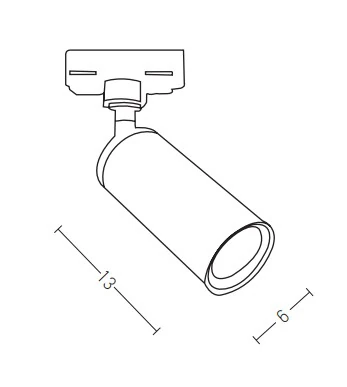 Juodas matinis 3 fazių LED bėgelio šviestuvas, 9W 3000K, 15°