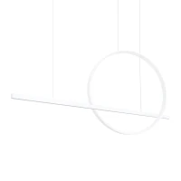 Pakabinamas LED šviestuvas 120 cm – linija su žiedu, baltas, CRI98 - Nuotrauka 2