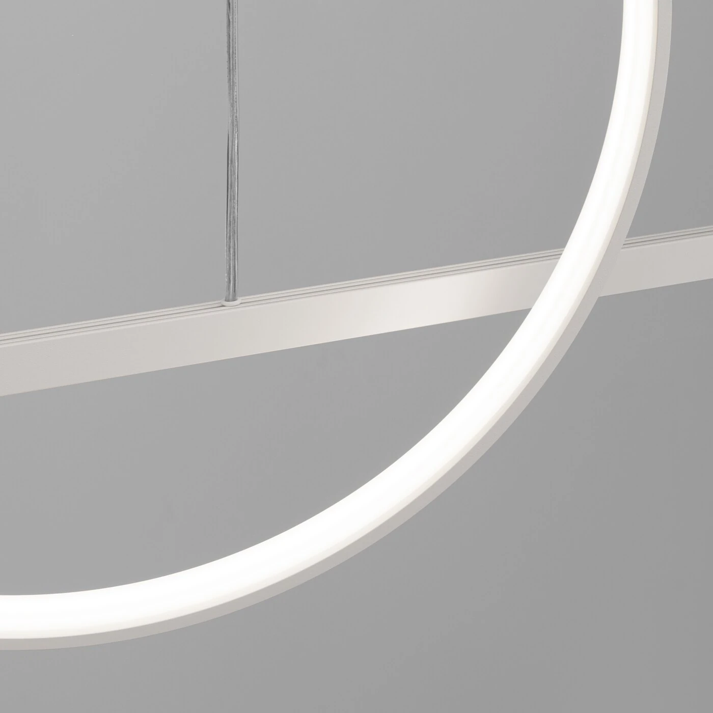 Pakabinamas LED šviestuvas 120 cm – linija su žiedu, baltas, CRI98