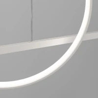 Pakabinamas LED šviestuvas 120 cm – linija su žiedu, baltas, CRI98 - Nuotrauka 4