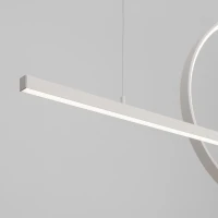Pakabinamas LED šviestuvas 120 cm – linija su žiedu, baltas, CRI98 - Nuotrauka 5