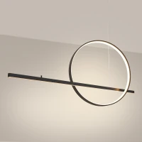 Pendant lamp 46W – ring with line, black, CRI93 - Image 1