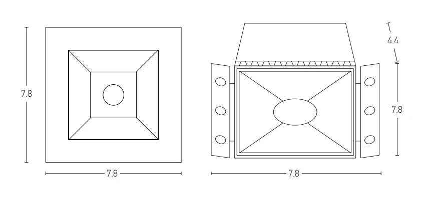 Square Trimless Recessed Downlight GU10 (S090)