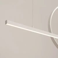 Pendant light 120 cm – ring and line, white, LED 46W - Image 5