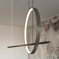Pendant light 120 cm – ring and line, white, LED 46W - Image 15