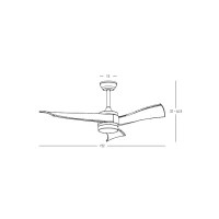 Ceiling Fan with Light, White Matt, Ø152cm - Image 2