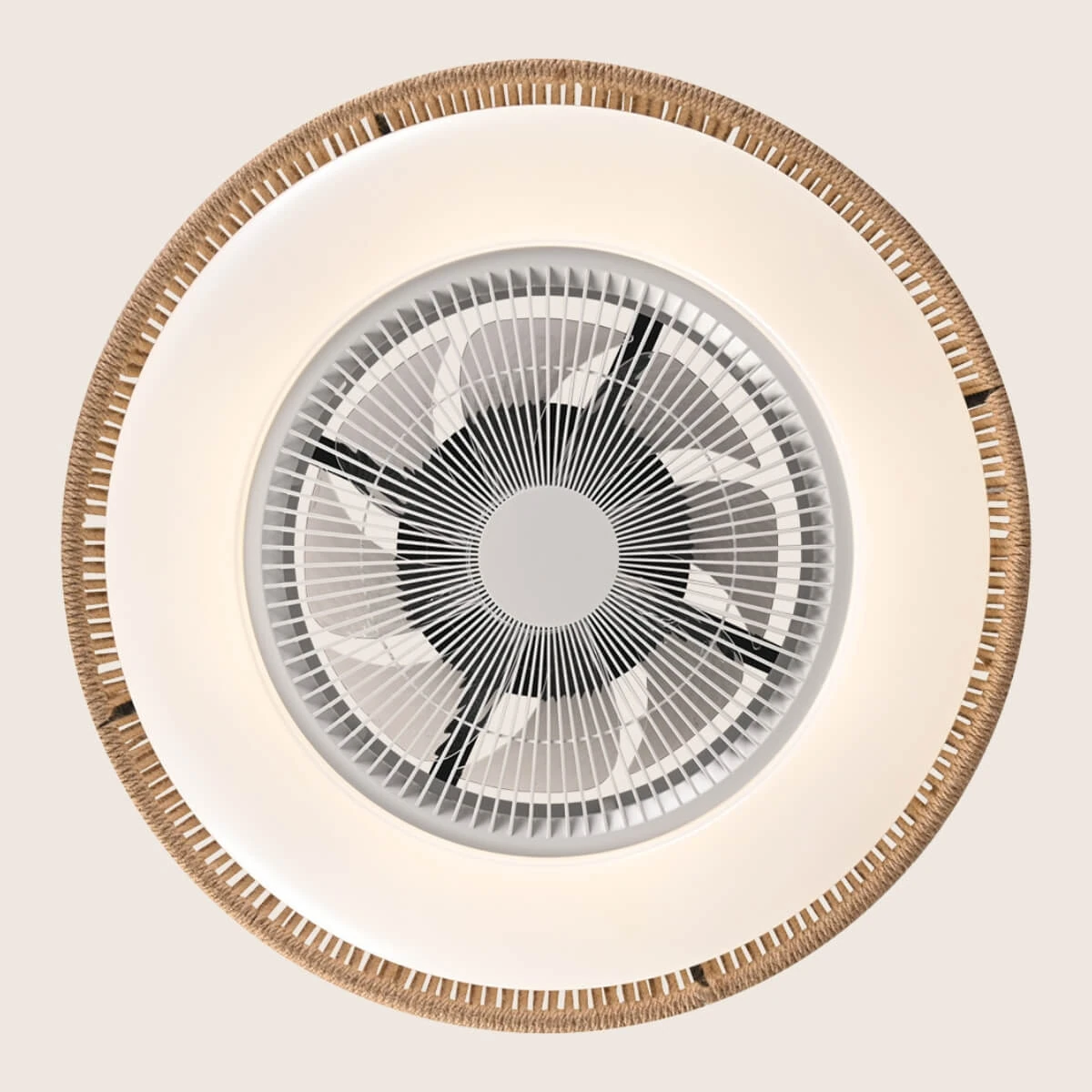 Bohemian LED Ceiling Fan with Tunable Light and Rope Accent