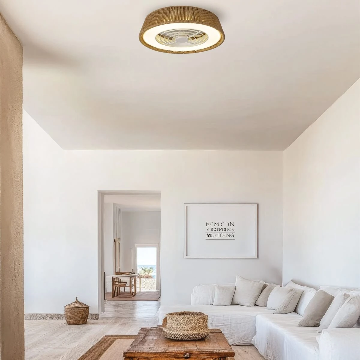 Bohemian LED Ceiling Fan with Tunable Light and Rope Accent