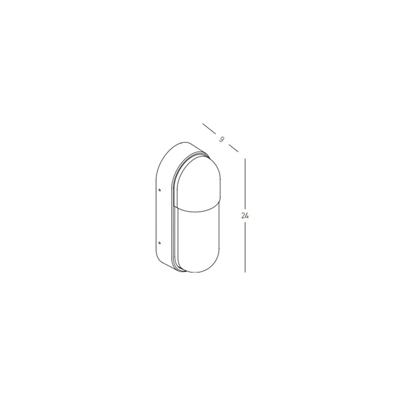 Black Oval LED Outdoor Wall Light IP54