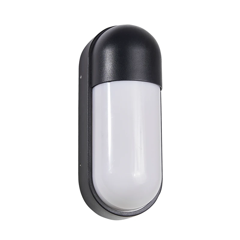 Black Oval LED Outdoor Wall Light IP54