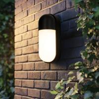 Black Oval LED Outdoor Wall Light IP54