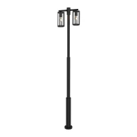 2.2m Outdoor Post Light with Dual E27 Heads, IP65 Black - Image 2