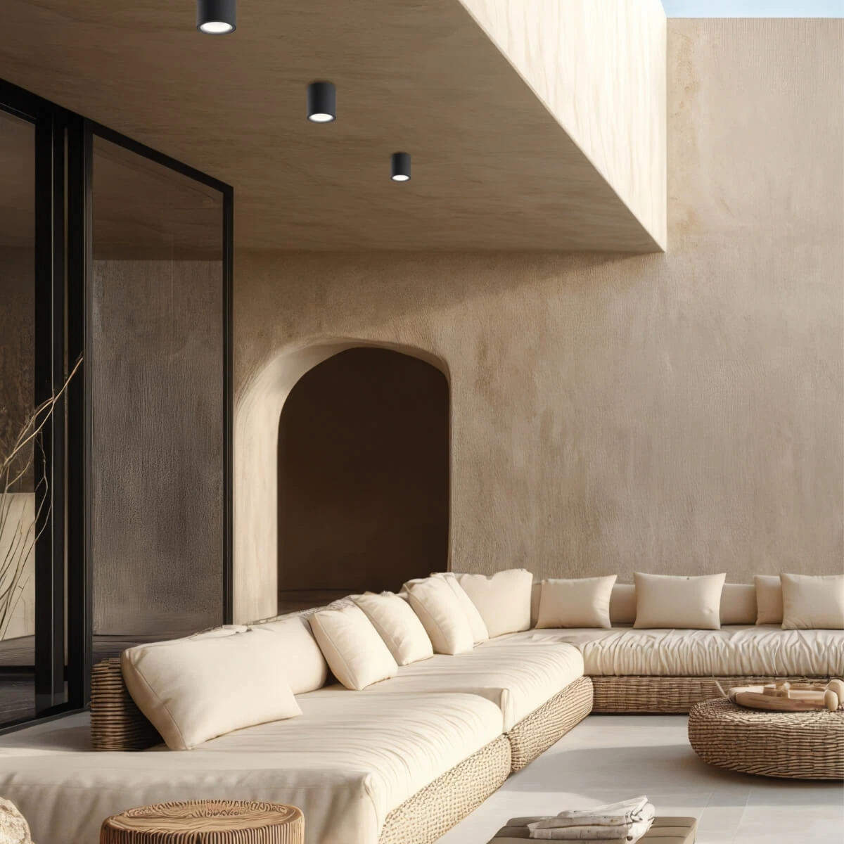 Graphite Outdoor LED Surface Mount Ceiling Light IP65