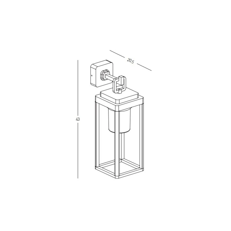 Outdoor Wall Light, Dark Brown, E27