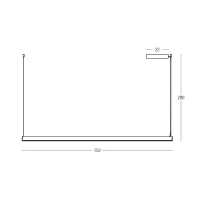 LED linijinis pakabinamas šviestuvas 152 cm – terakota, TRIAC - Nuotrauka 2