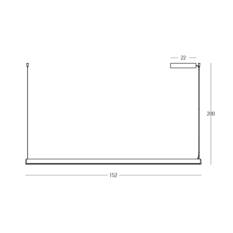 LED linijinis pakabinamas šviestuvas 152 cm – terakota, TRIAC