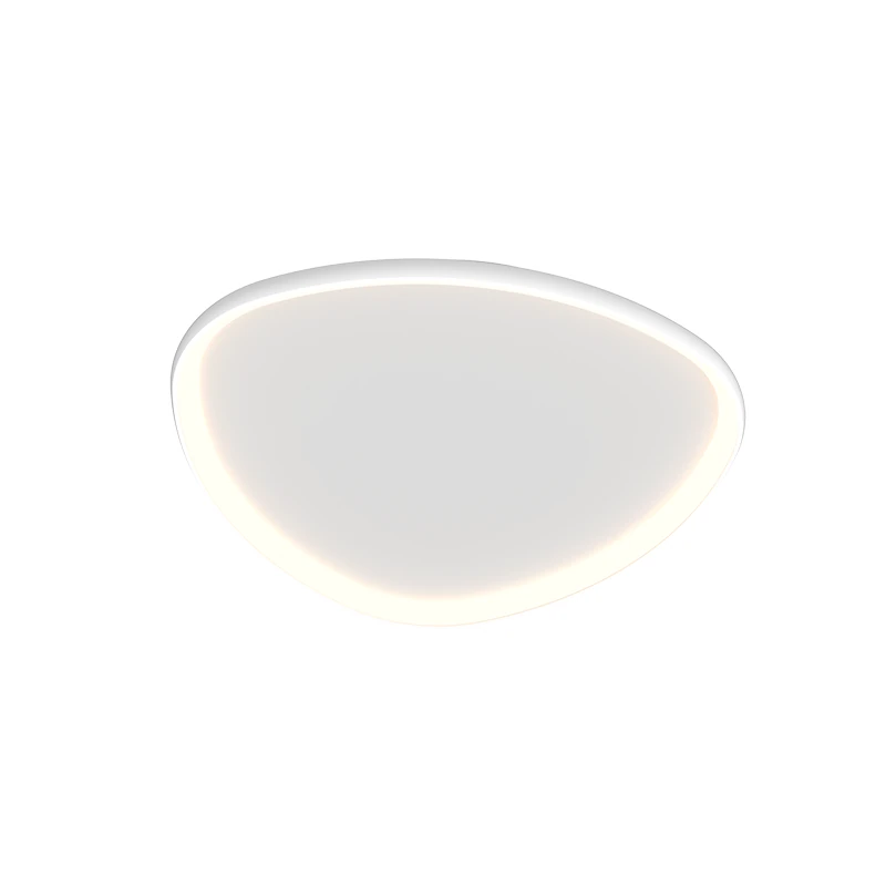 LED Ceiling Light, Triangular Matt White Dimmable, 80cm