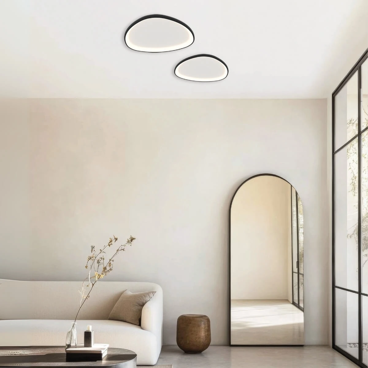 LED Ceiling Light 39W 3000K Black Matt Organic Shape